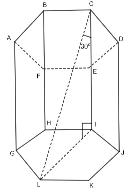 In A Regular Hexagonal Prism The Longest Diagonal Is 12 Ft Find The