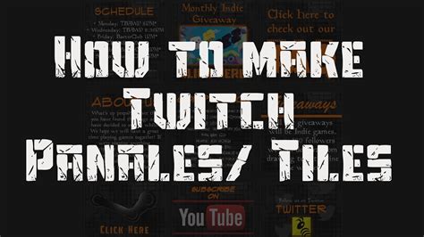 How To Make Twitch Panels Tiles With Gimp Or Photoshop Youtube