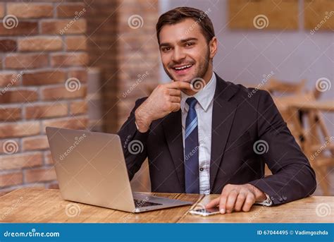 Attractive Businessman Working Stock Image Image Of Attractive