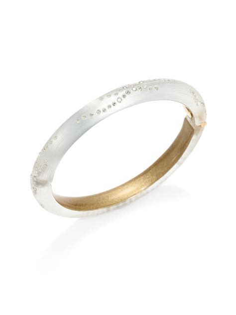 Alexis Bittar Lucite And Crystal Dust Bangle Bracelet In Metallic Lyst