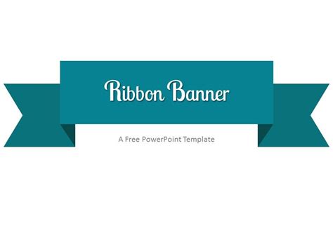 Free Turquoise Ribbon Banner Powerpoint Template Powerpoint Icon