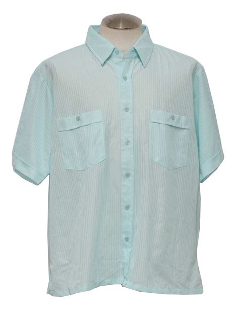 Vintage Haband Eighties Shirt: 80s -Haband- Mens sea foam semi sheer