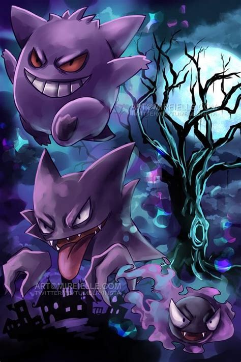 Pokemon Gengar Evolutions Poster Print Fanart Wall Art Pokemon Haunter