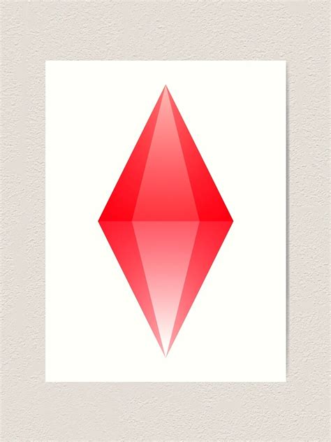 The Sims Red Diamond Bad Moodlet Art Print By Teslafield Redbubble