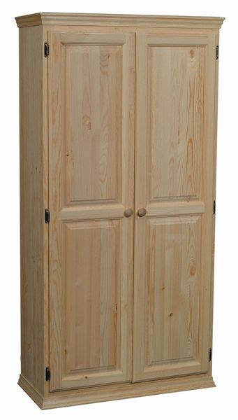 Unfinished Traditional Pine Double Door Pantry Unfinished Furniture