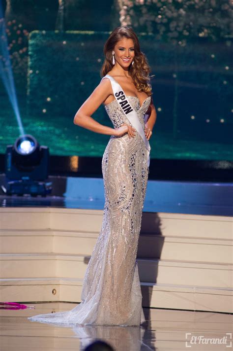 Desire Cordero Ferrer Miss Spain 2014 Competes On Stage In Her Evening