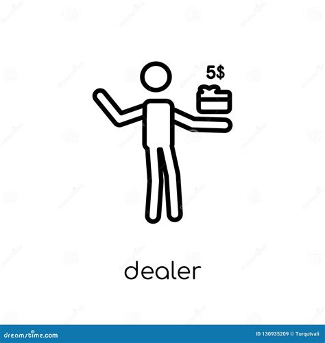 Dealer Icon Trendy Modern Flat Linear Vector Dealer Icon On White