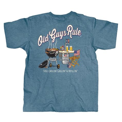 Old Guys Rule Still Chillin Grillin Refillin T Shirt Blue Og2117