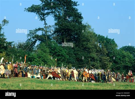 Battle Of Hastings Re Enactment Saxon And Norman Warriors Battle