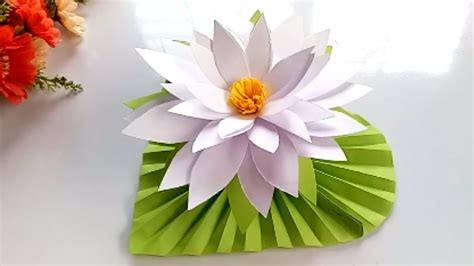 How To Make Water Lily With Paper Youtube