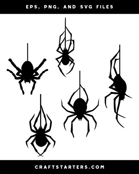 Hanging Spider Silhouette Clip Art In 2021 Silhouette Clip Art