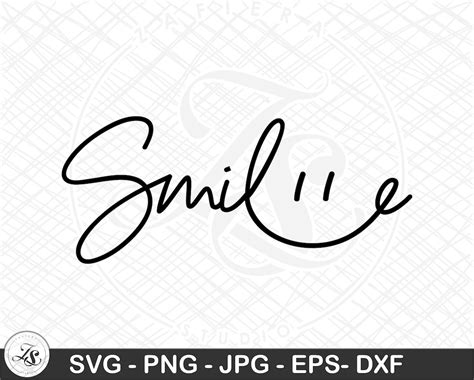 Smile SVG Fine And Fancy Smile Cursive Capitalized Happy Face Etsy UK