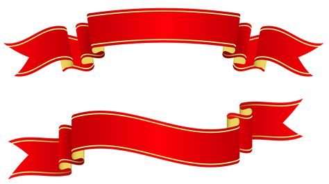 Banner Ribbon Red Banners Clipart Png Transparent Background Free