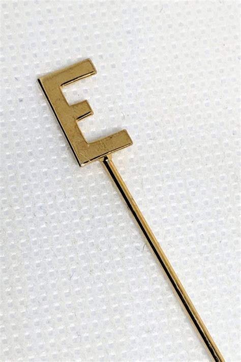 Vintage Initial Letter E Stick Pin Lapel Pin Cravat Or Etsy