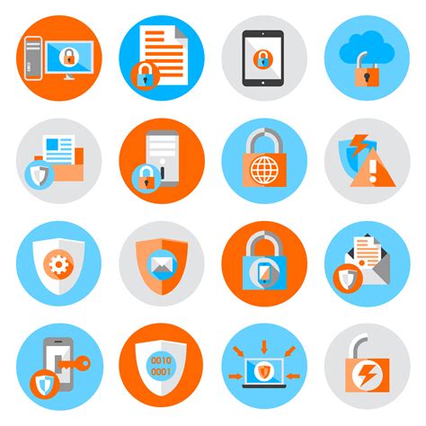 Data Protection Security Icons 438266 Vector Art At Vecteezy