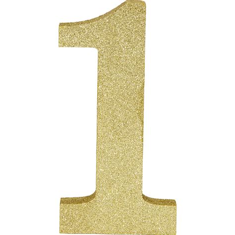 Glitter Gold Number 1 Sign 4 12in X 9in Party City Canada