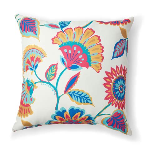 Mainstays Colorful Floral Decorative Throw Pillow 18x18 1pc Square