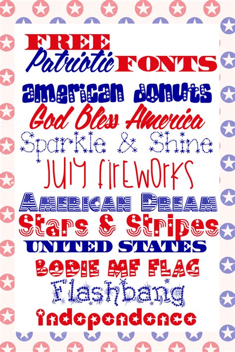 Free Patriotic Fonts For Printables And Graphics A Grande Life