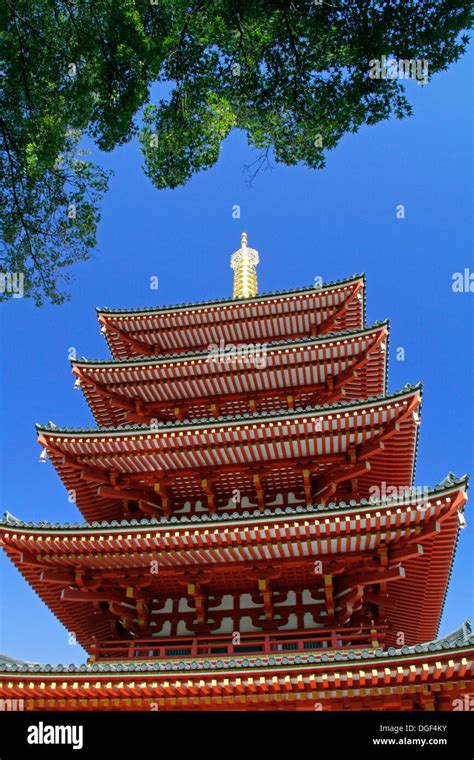 Five Story Pagoda Of Takahata Fudo Kongo Ji Temple Tokyo Japan Stock