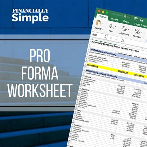 Pro Forma Worksheet Template Excel Download