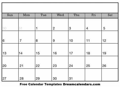 Blank Calendar Template No Dates Example Calendar Printable Vrogue