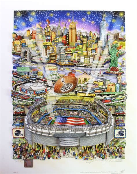 Super Bowl Xlviii Nynj By Charles Fazzino 3d Pop Art Pop Art Fine