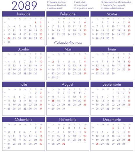 Calendar 2089