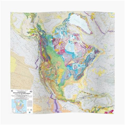 Usgs Geologic Map Of North America Poster By Fineearth Sponsored