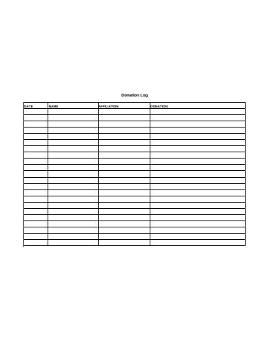 6 Donation Log Templates In Pdf