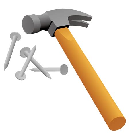 Hammer Nail Vector Model Hammer Png Download 900900 Free