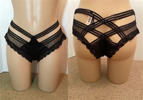 Xl Victorias Secret Cheeky Panty Sheer Silky Strappy Cutout Very Sexy