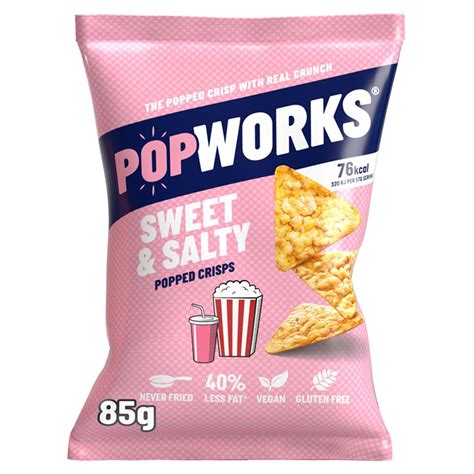 Popworks Sweet And Salty Popped Crisps Sharing Bag 85g Zoom