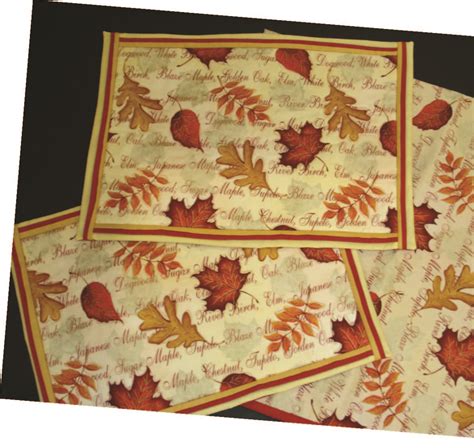 Falling Leaves Placemats Sewing Pattern From Springs