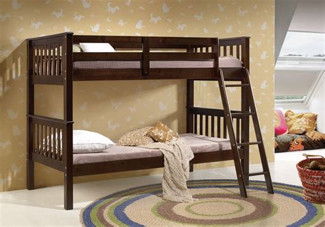 Acme Searra Wooden Frame Twin Over Twin Bunk Bed In Espresso