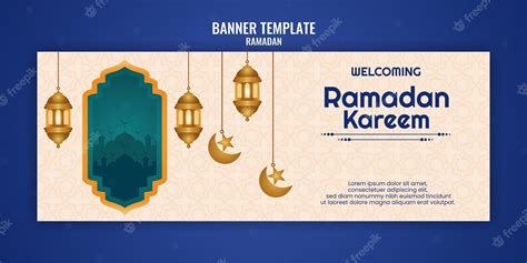 Premium Vector Realistic Ramadan Horizontal Banner Template