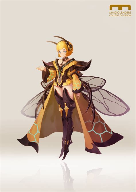 Yellow Bee Girl01 Character Art Character Design Character Illustration