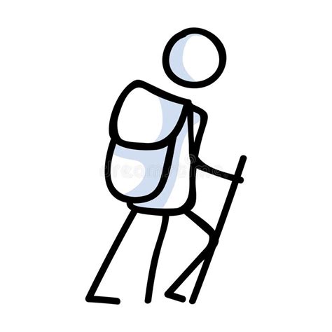 Stick Figure Backpack Stock Vector Illustration Of