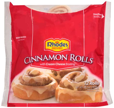 Rhodes Bake N Serv Cinnamon Rolls With Cream Cheese Frosting 12 Ct Bag