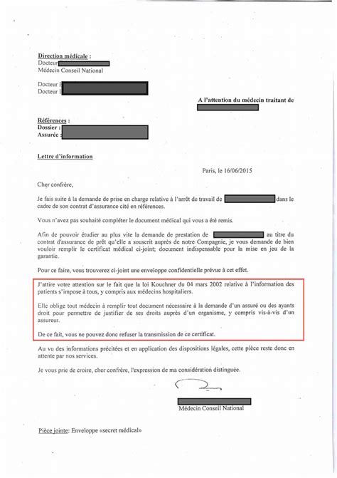 exemples de modèles: Lettre Type Demande De Dossier Medical