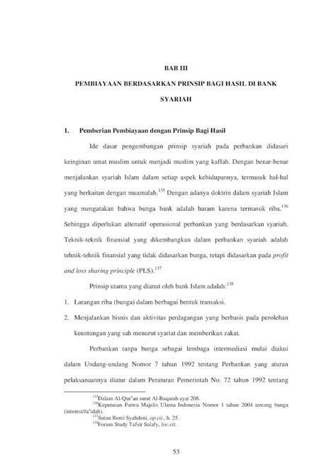 PDF Syirkah Prinsip Bagi Hasil Pada Pembiayaan Di Bank Syariah BAB