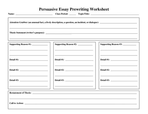 Five Paragraph Essay Worksheet