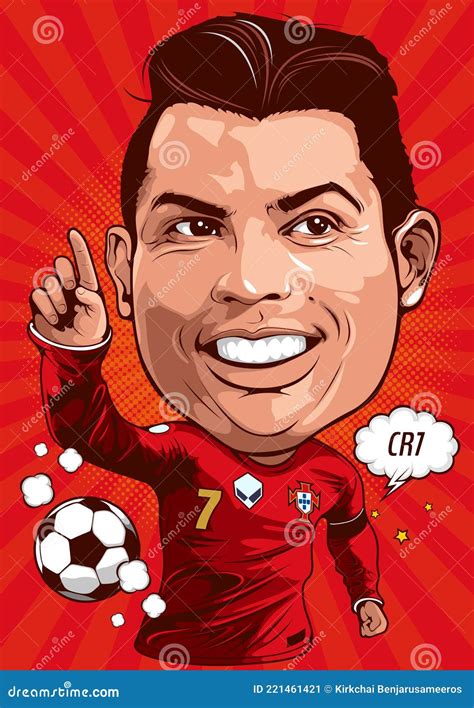 Cristiano Ronaldo 29 Cartoon Vector 221461421
