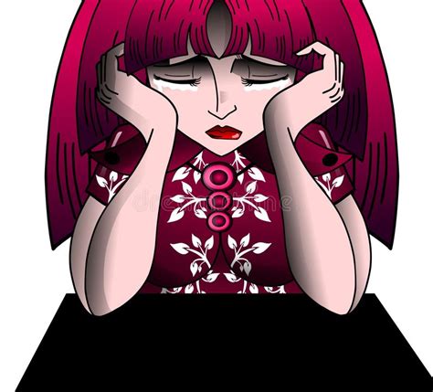 Sad Crying Girl Cartoon Isolated Stock Image Image 37161339