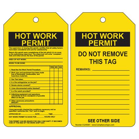 Free Printable Hot Work Permit Form Ubicaciondepersonascdmxgobmx