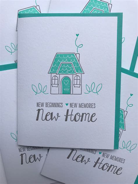 New Home Card Housewarming Card Letterpress New Home Card