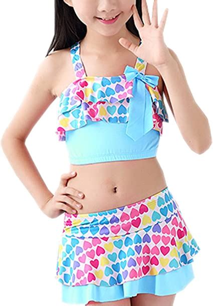 Trendy Xu Girls Swimsuits Little Kids 2 Piece Bikini Set Swimwear Love