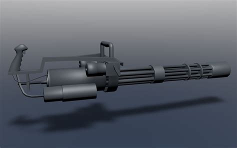 3d Model Mini Gun M134 Gatling Gun Unfinished Vr Ar Low Poly