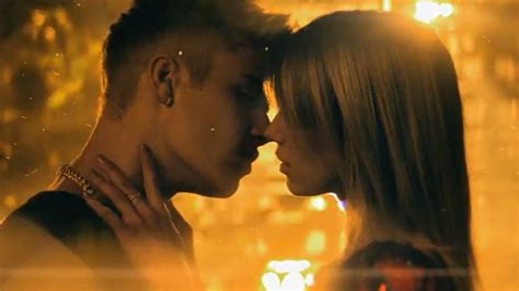 justin bieber kisses sexy model in confident music video youtube