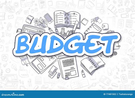 Budget Doodle Blue Inscription Business Concept Stock Illustration