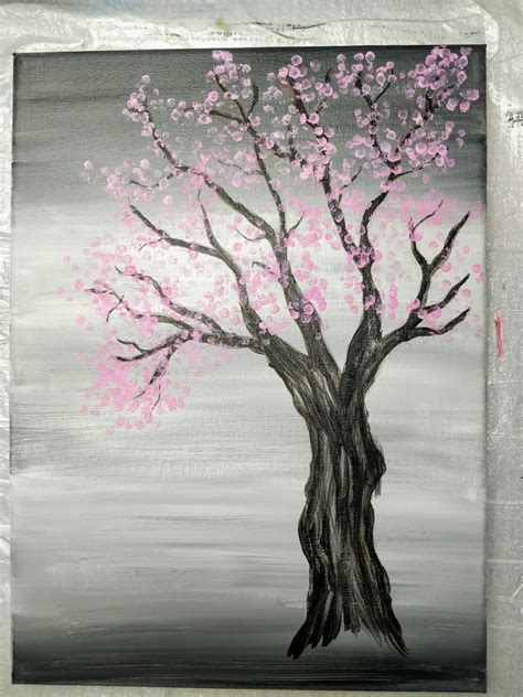 Acrylic Japanese Cherry Blossom Tree Painting Cherry Blossom Trees